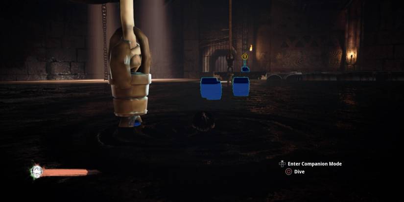 Gollum swims in The Lord of the Rings: Gollum