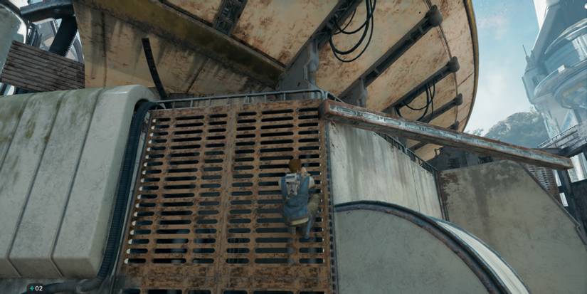 Cal climbs a grate in Star Wars Jedi: Survivor