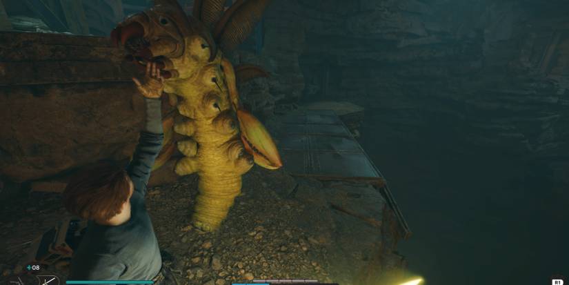 Cal levitates a Shiverpede in Star Wars Jedi: Survivor