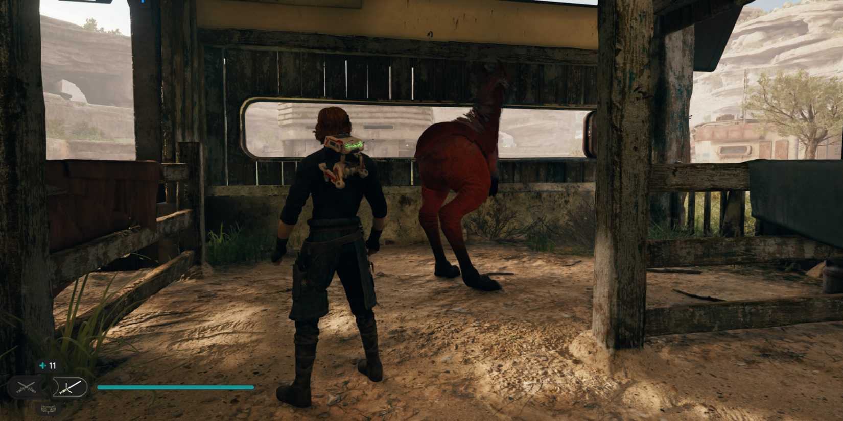 Cal faces a red Nekko in Star Wars Jedi: Survivor