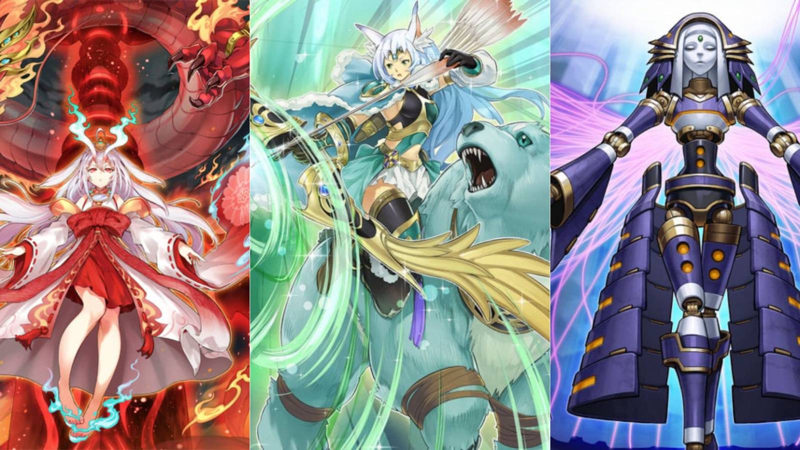 Apollousa, El Shaddoll Construct, & Kurikara Divincarnate Fairy-Type Yu-Gi-Oh cards