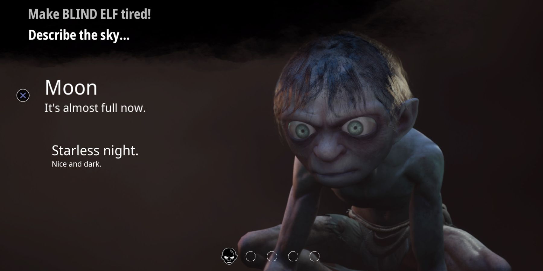 Convincing Smeagol in The Lord of the Rings: Gollum