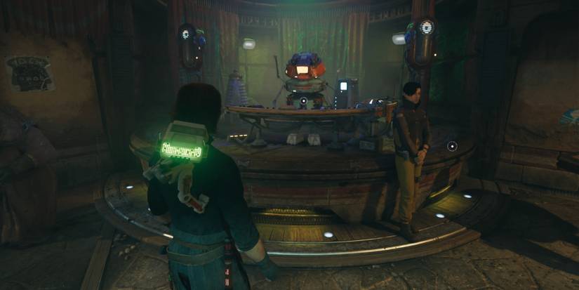 Cal faces the Musician and her Droid in Star Wars Jedi: Survivor