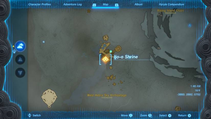 IJO-O Shrine zelda totk location sky islands