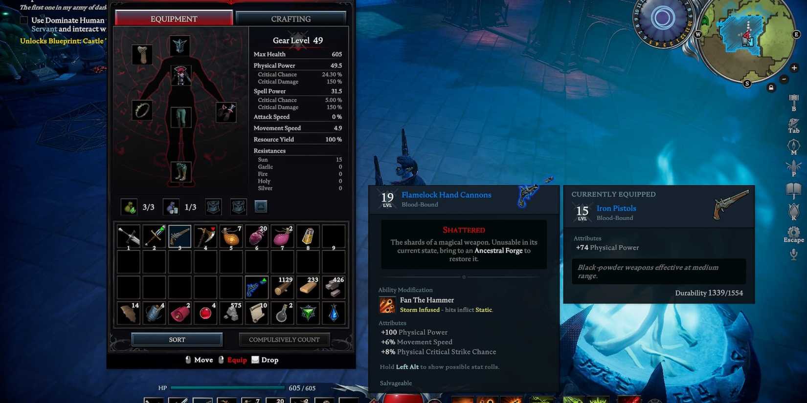 Shattered pistols in V Rising