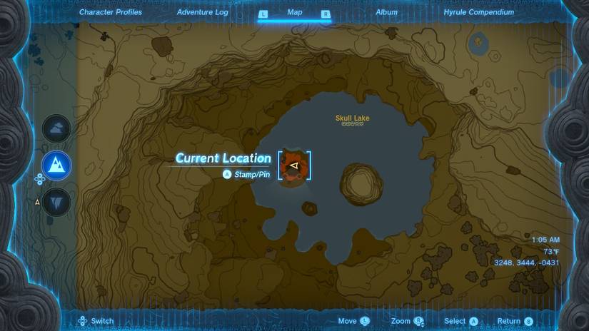 Zelda Tears of the Kingdom Biggorons Sword Location Skull Lake Amiibo