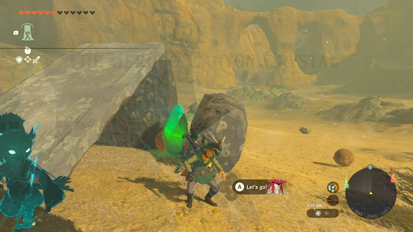 Zelda Tears of the Kingdom Rakakudaj Shrine Gerudo Canyon Green Crystal Quest Walkthrough