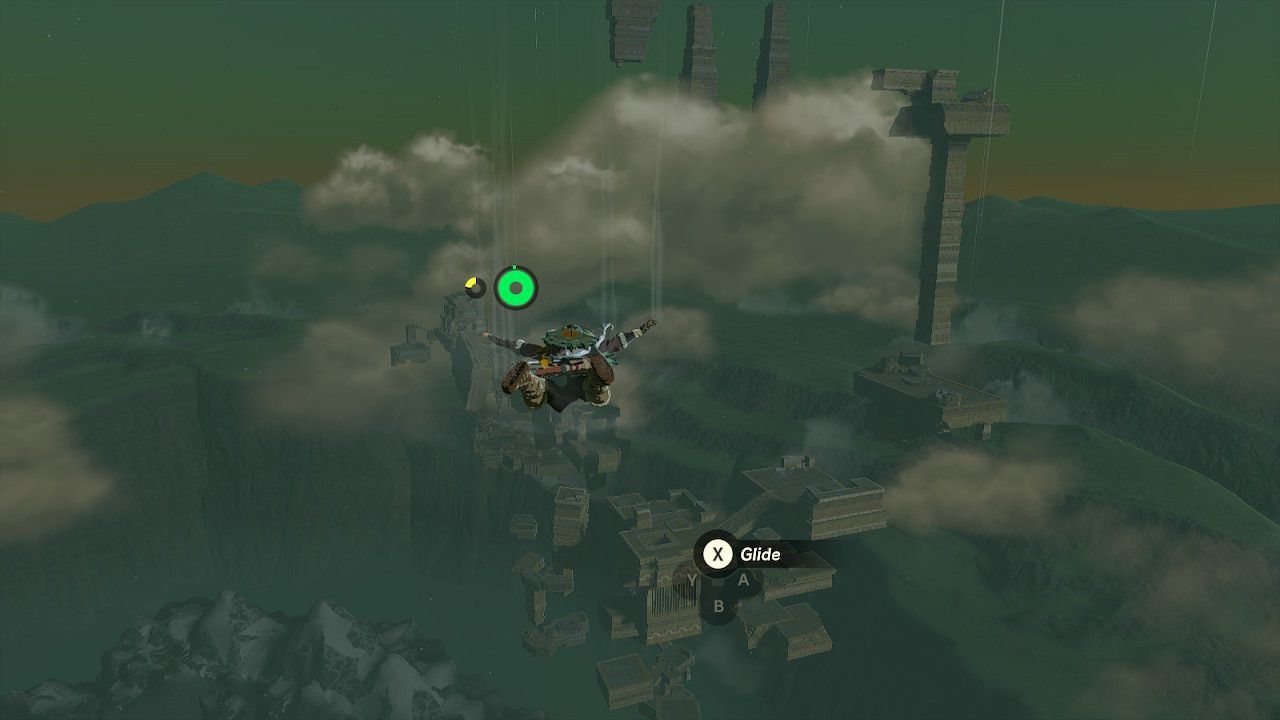 Link freefalling by the Rising Island Chain in Tears of the Kingdom