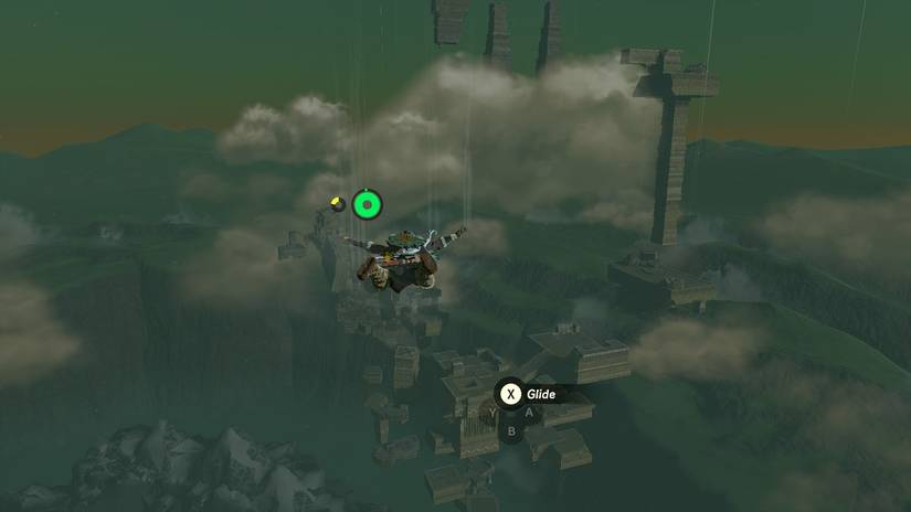 Link freefalling by the Rising Island Chain in Tears of the Kingdom