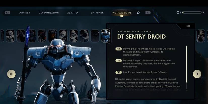 the DT sentry droid databank entry