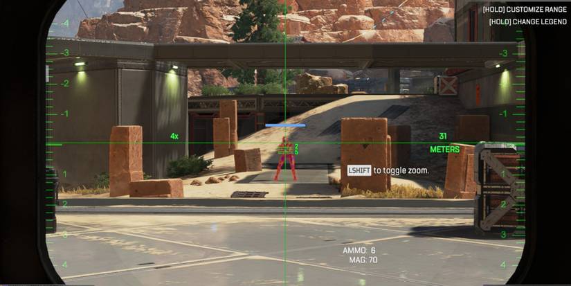 6x-10x digital sight aiming at a training bot
