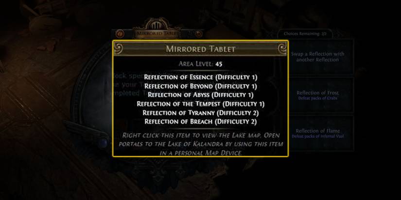 A Tablet containing Reward-Specific League Reflections