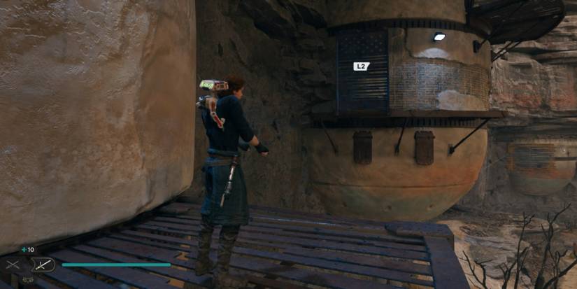 Cal uses Force Pull on a bridge in Star Wars Jedi: Survivor