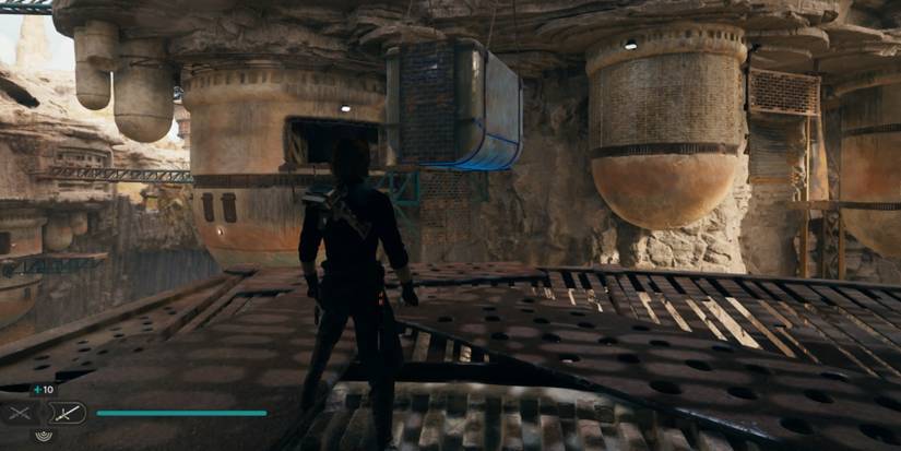 Cal faces a container in Star Wars Jedi: Survivor