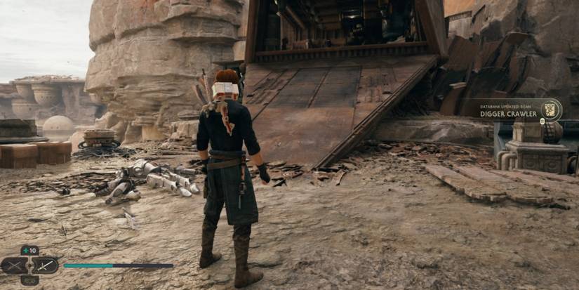 Cal faces the Sandcrawler in Star Wars Jedi: Survivor