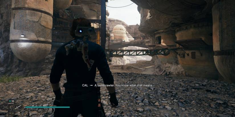 Cal spots a Sandcrawler in Star Wars Jedi: Survivor