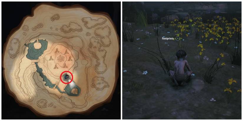 Gollum finds Footprints in The Lord of the Rings: Gollum