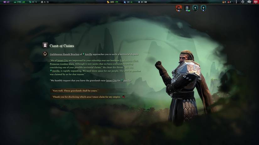 accepting a quest from a Free City