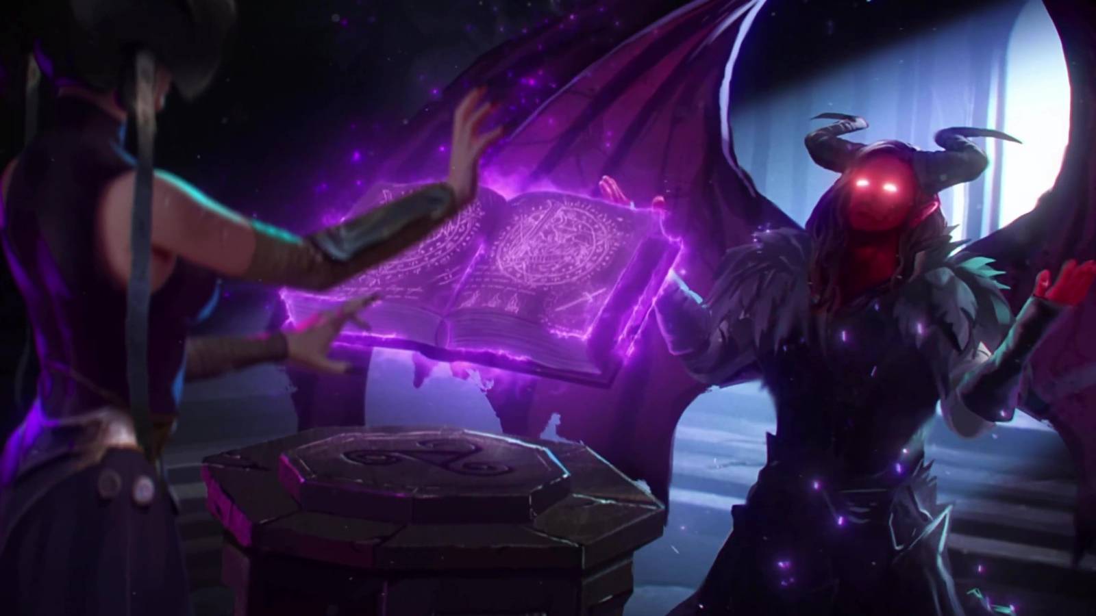 A spellcaster summoning a demon ally