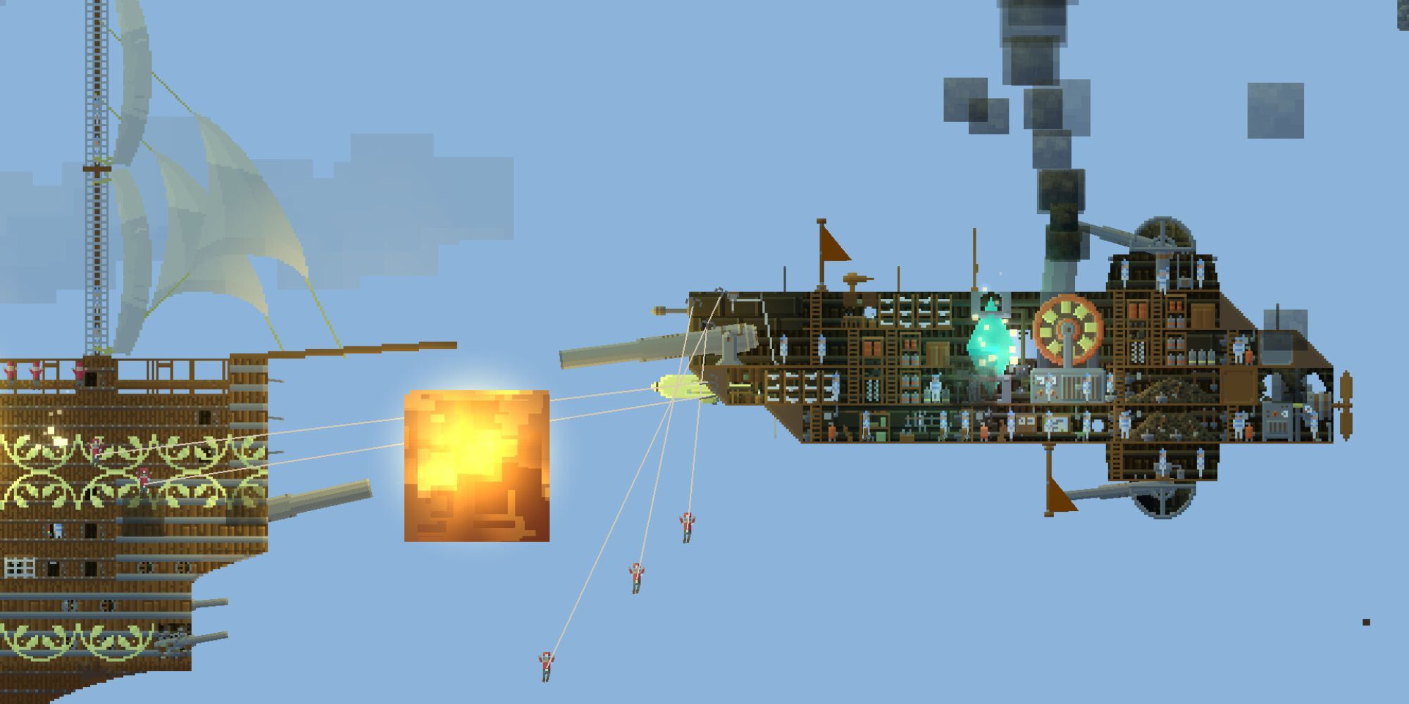 Two airships fighting in Airships: Conquer the Skies