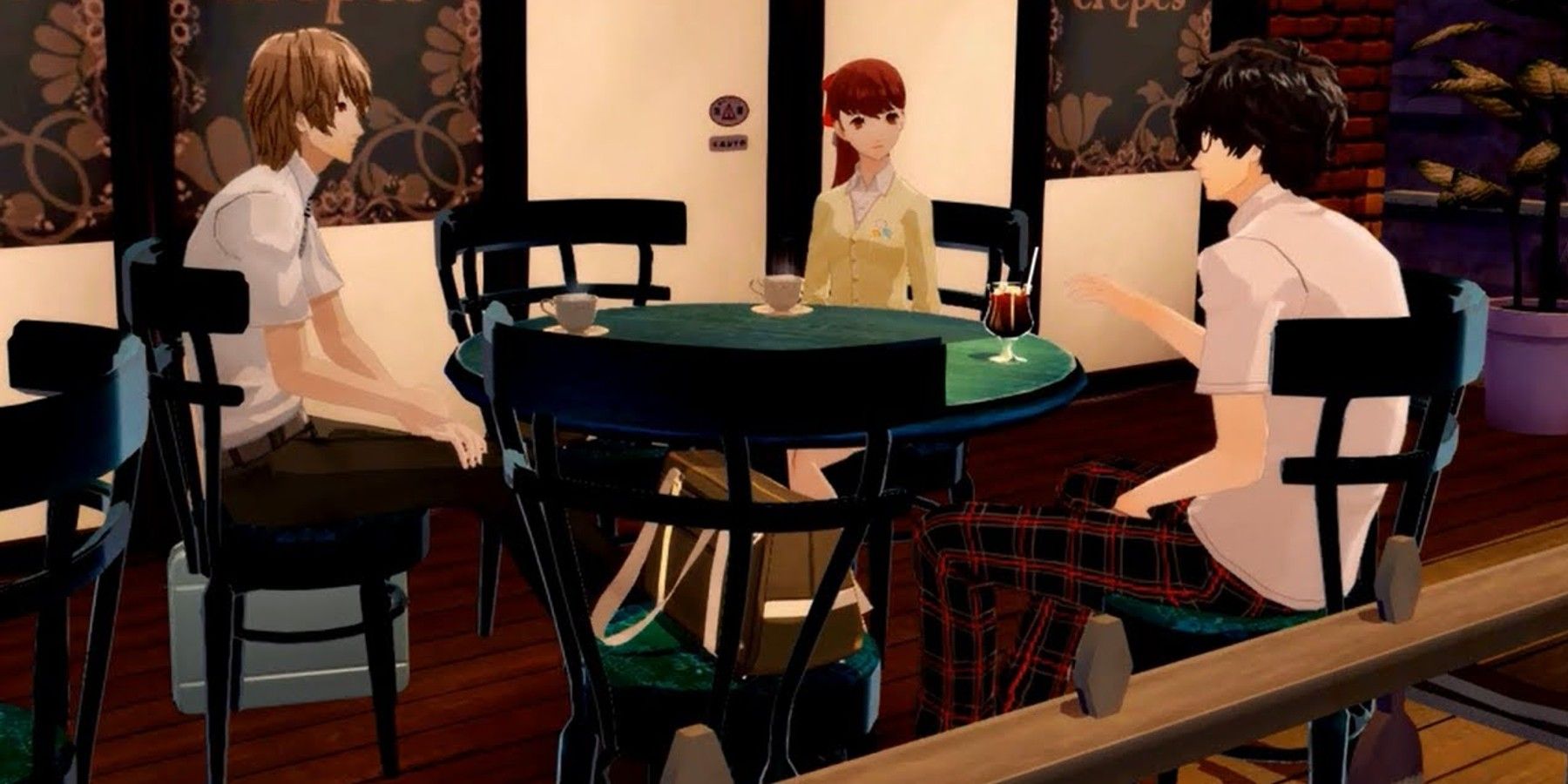 Persona 5 Royal Joker, Akechi, Yoshizawa cafe scene