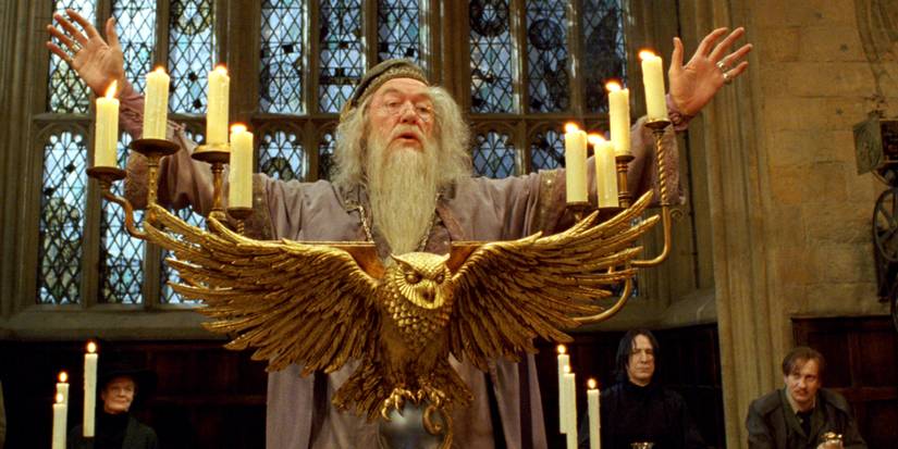Albus Dumbledore in the Great Hall at Hogwarts