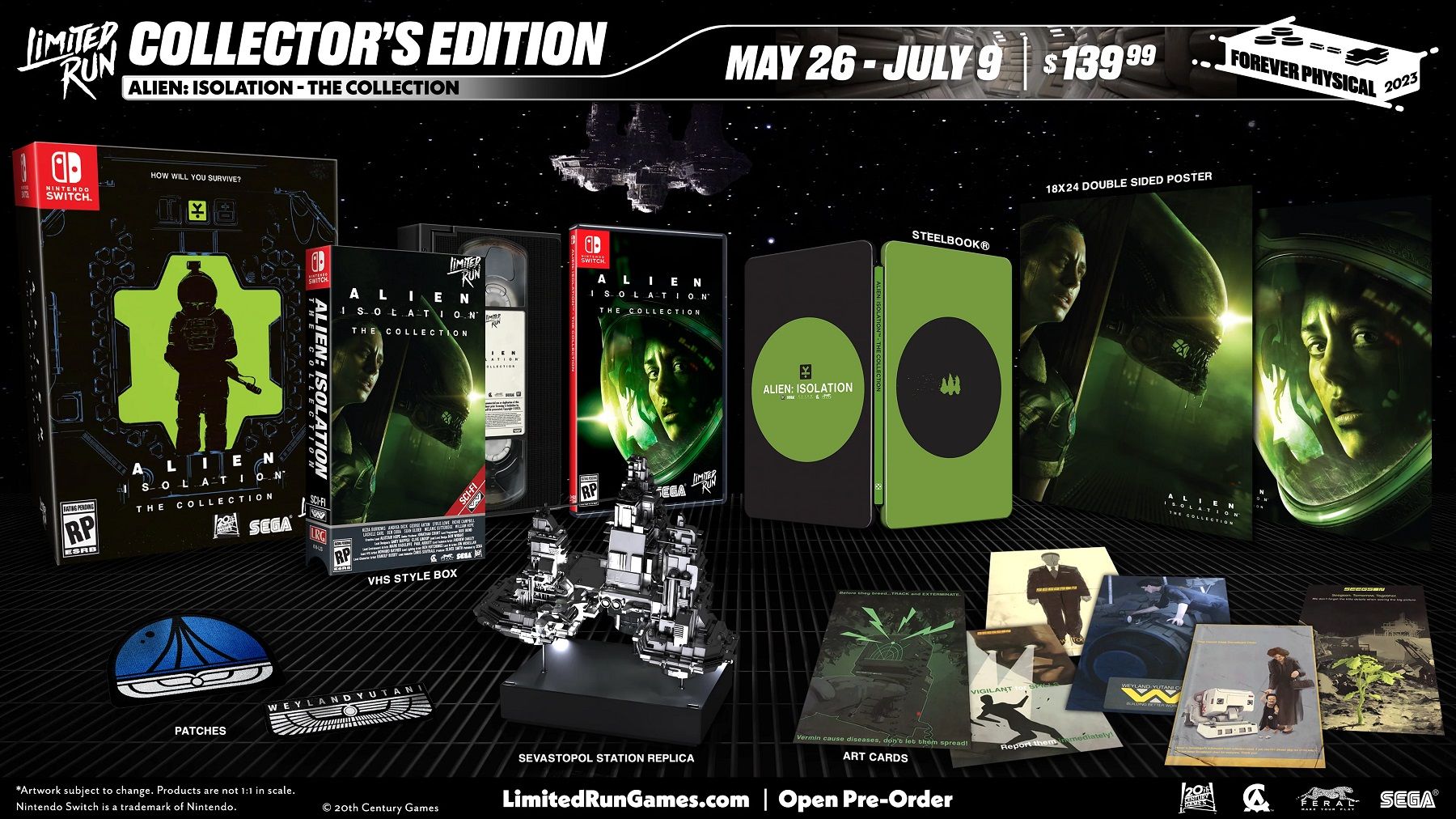 Screenshot from the Limited Run website showing the Alien: Isolation Collector's Edition for the Nintendo Switch.