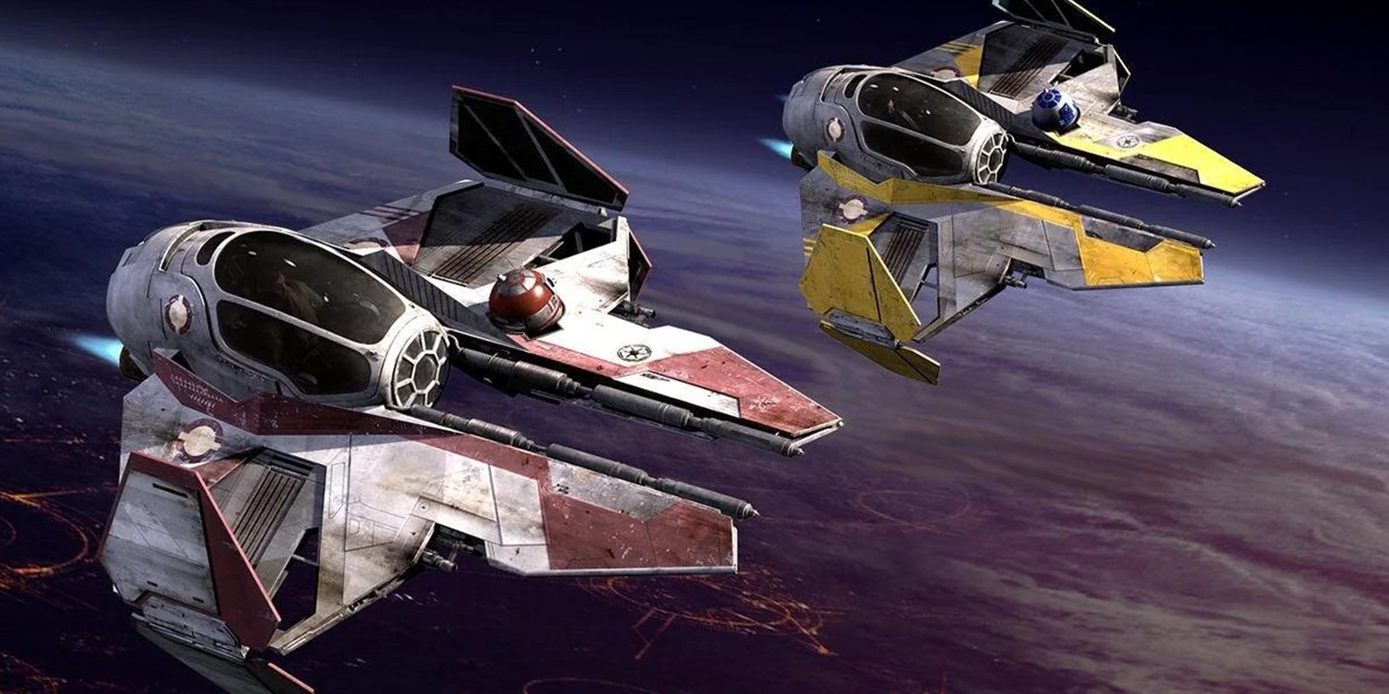 Anakin Skywalker & Obi Wan's Jedi Interceptors in Star Wars: Revenge of the Sith