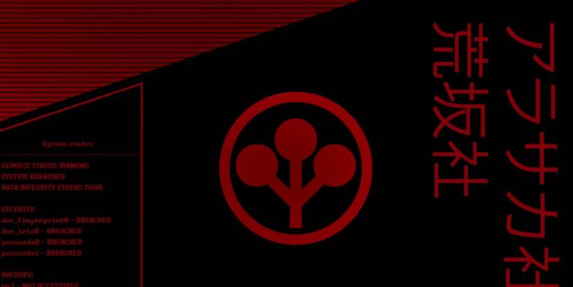 Arasaka red and black logo card simple