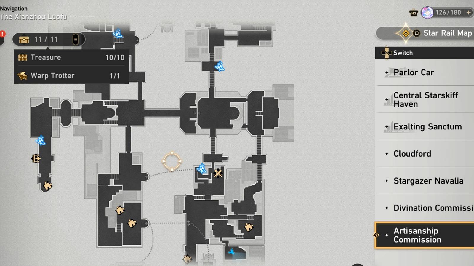 artisanship commission treasures and warp trotter locations in honkai star rail