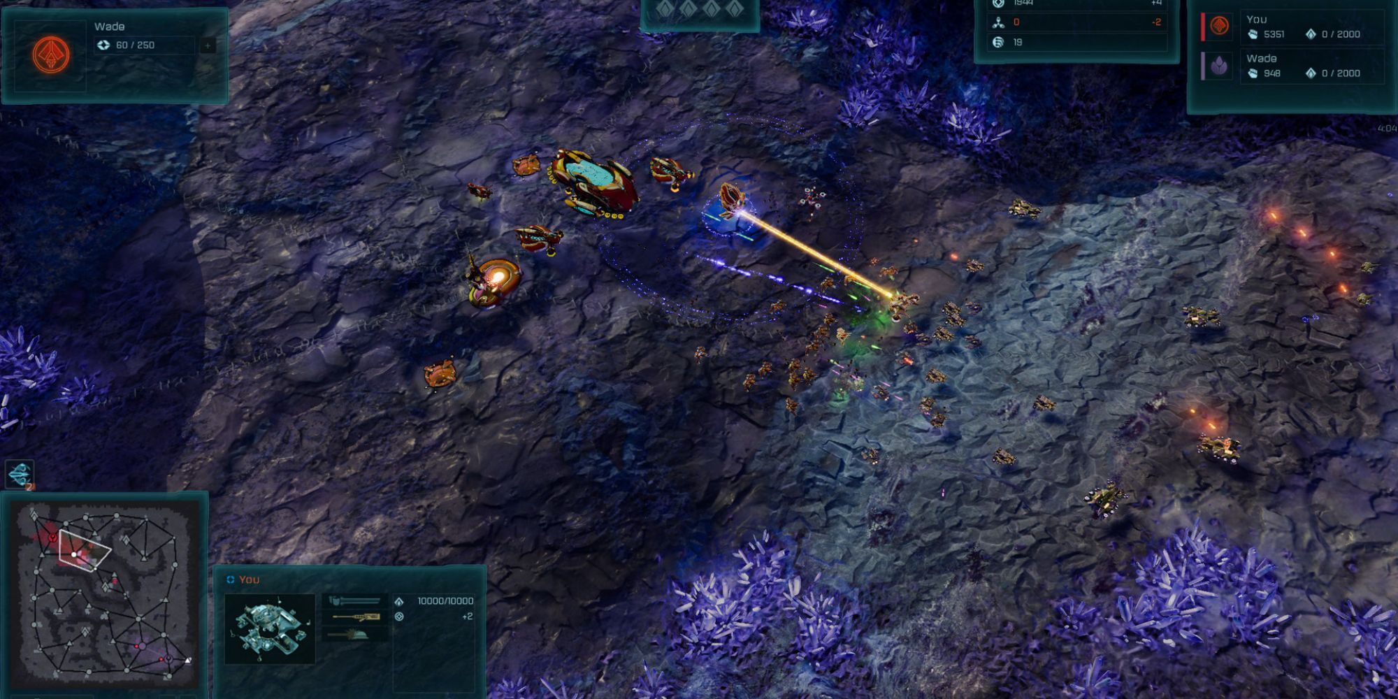 A battle taking place on the planet surface in Ashes Of The Singularity: Escalation