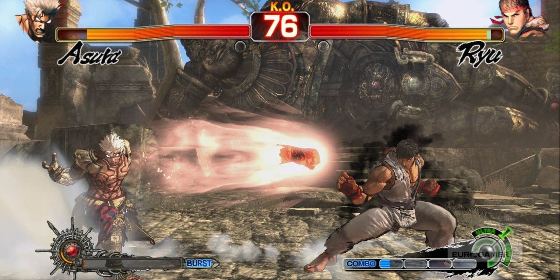 Asura battling Ryu