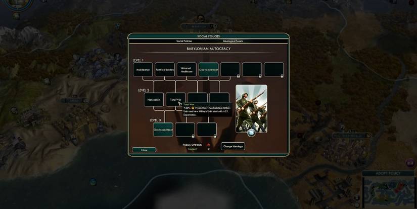 civ 5 social policy menu into autocracy ideology tree
