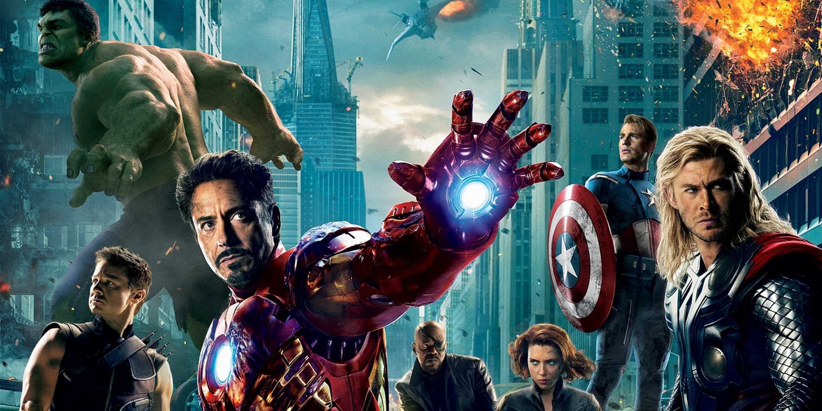 The Avengers Hulk Iron Man Thor Captain America Hawkeye Nick Fury Scarlett Johansson