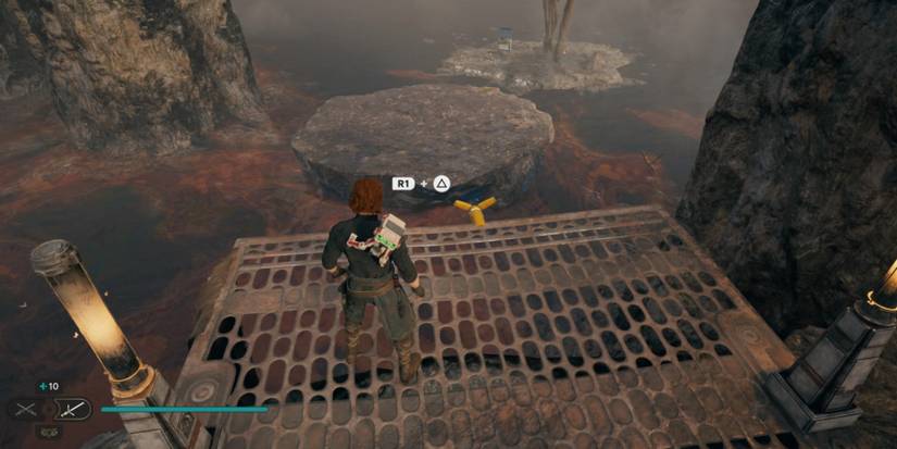 Cal Force Lifts a stone platform in Star Wars Jedi: Survivor