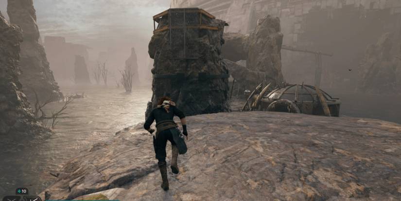 Cal runs toward a stone pillar in Star Wars Jedi: Survivor