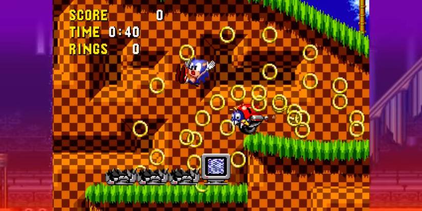 Sonic encountering a badnik