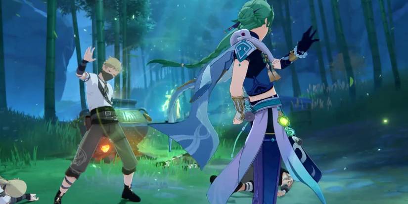 baizhu attacking enemies in genshin impact