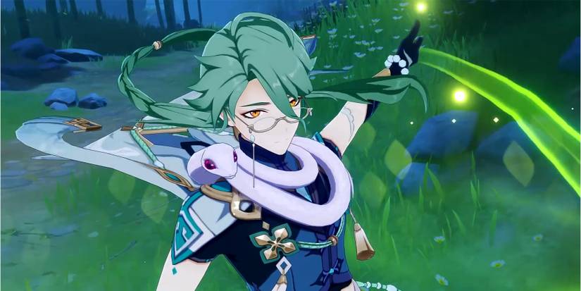 baizhu attacking in genshin impact