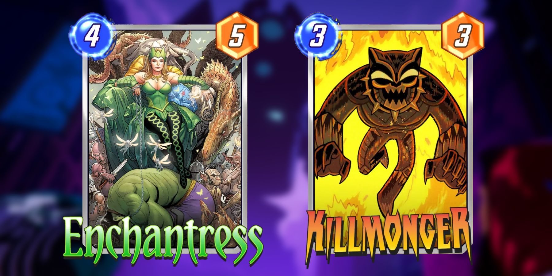 image showing killmonger and enchantress best counters for howard the duck deck in marvel snap.