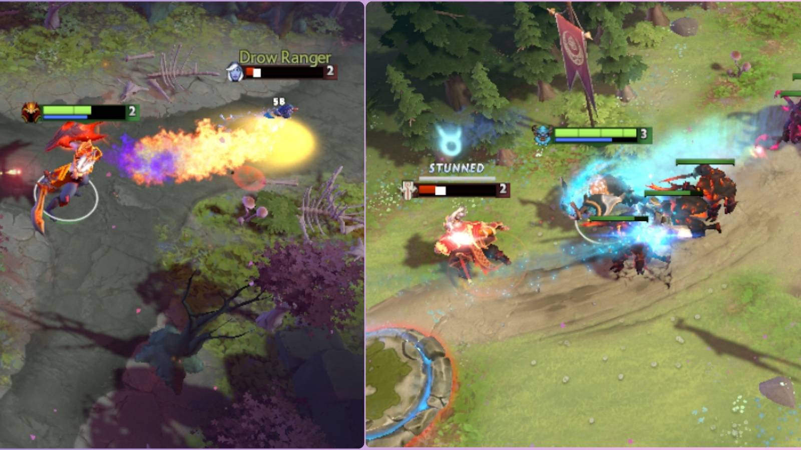 Dragon Knight and Spirit Breaker decimate enemies in the off lane