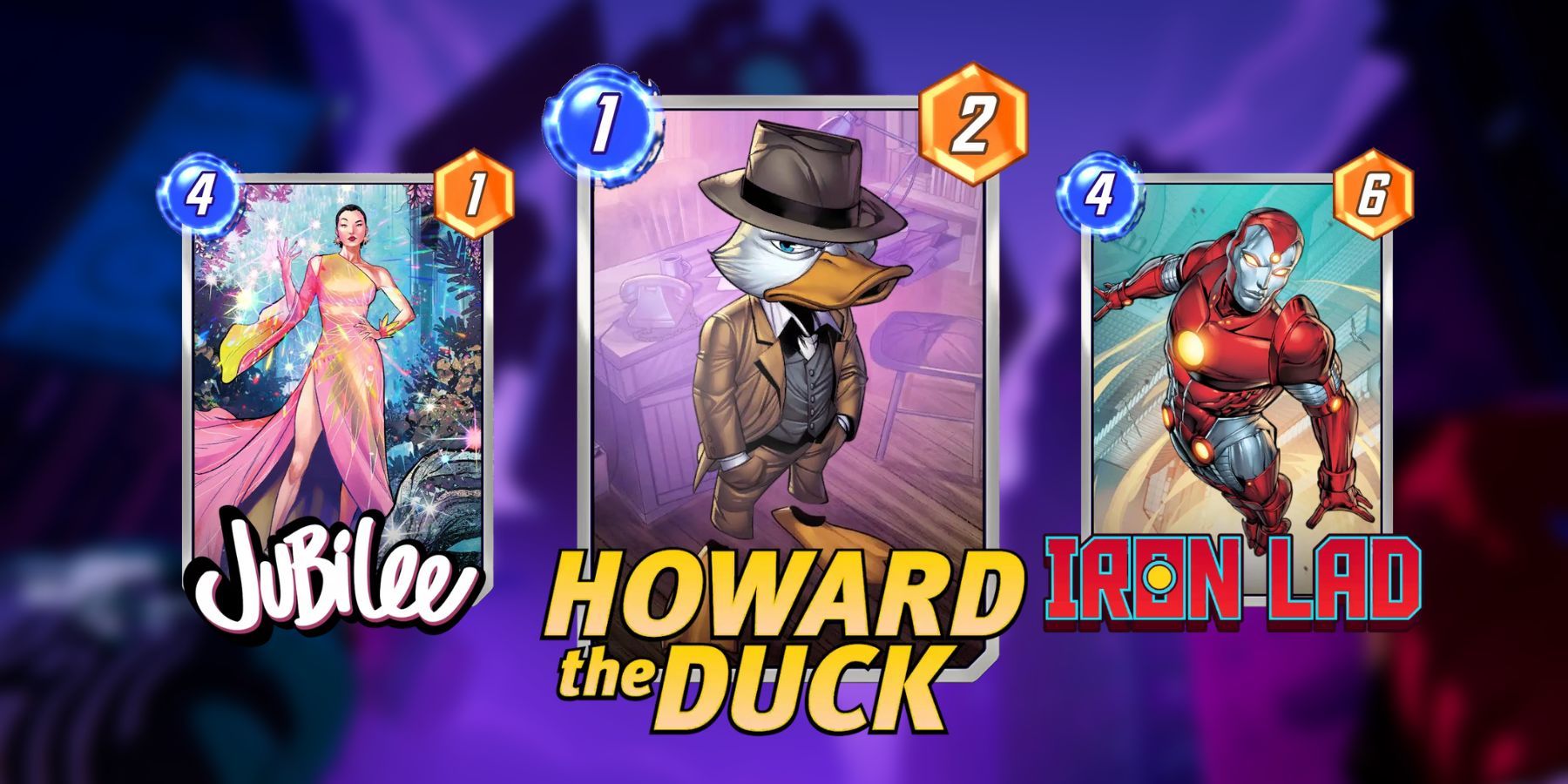 image showing howard the duck and its companion cards in marvel snap.