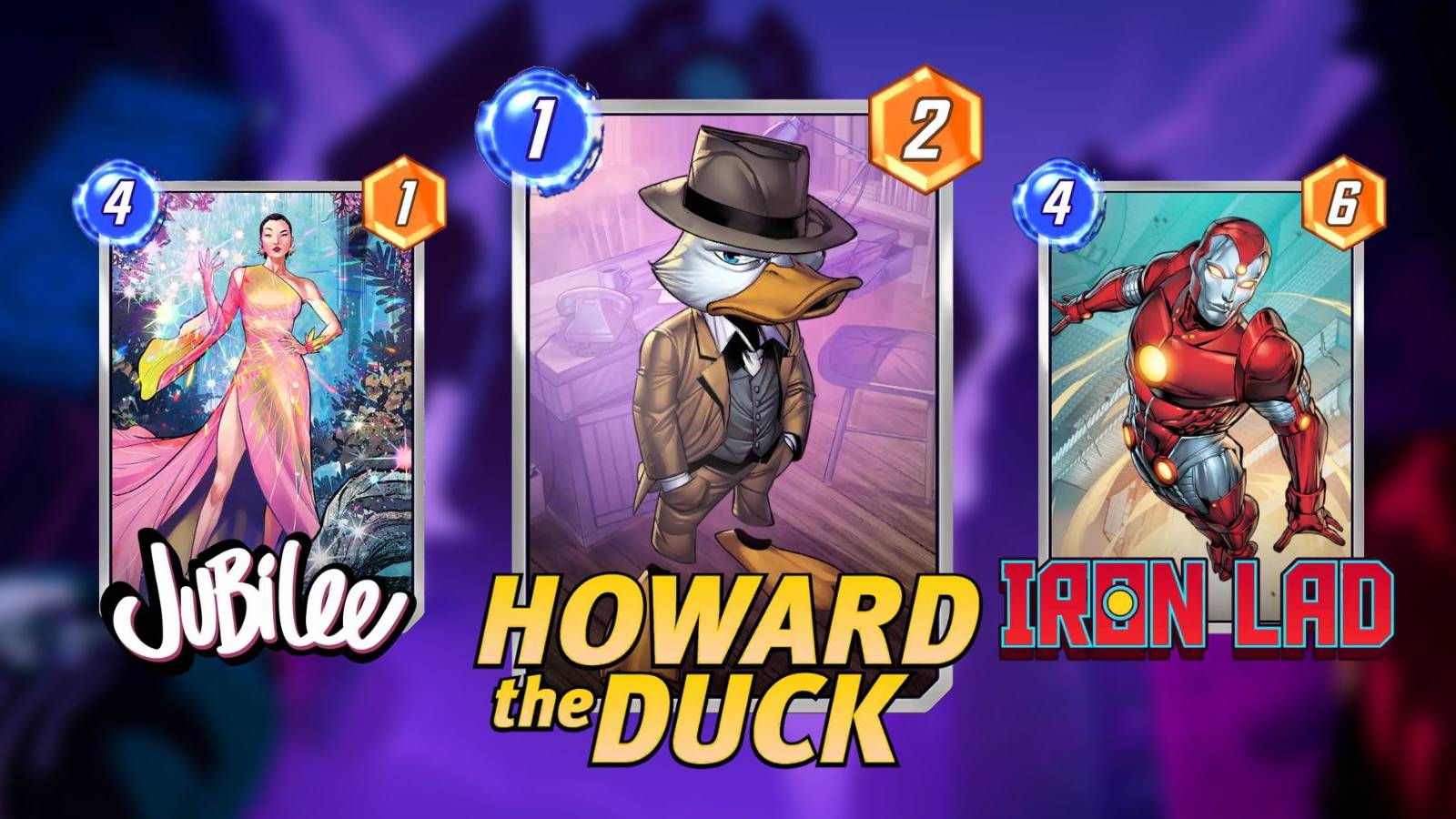 image showing howard the duck and its companion cards in marvel snap.