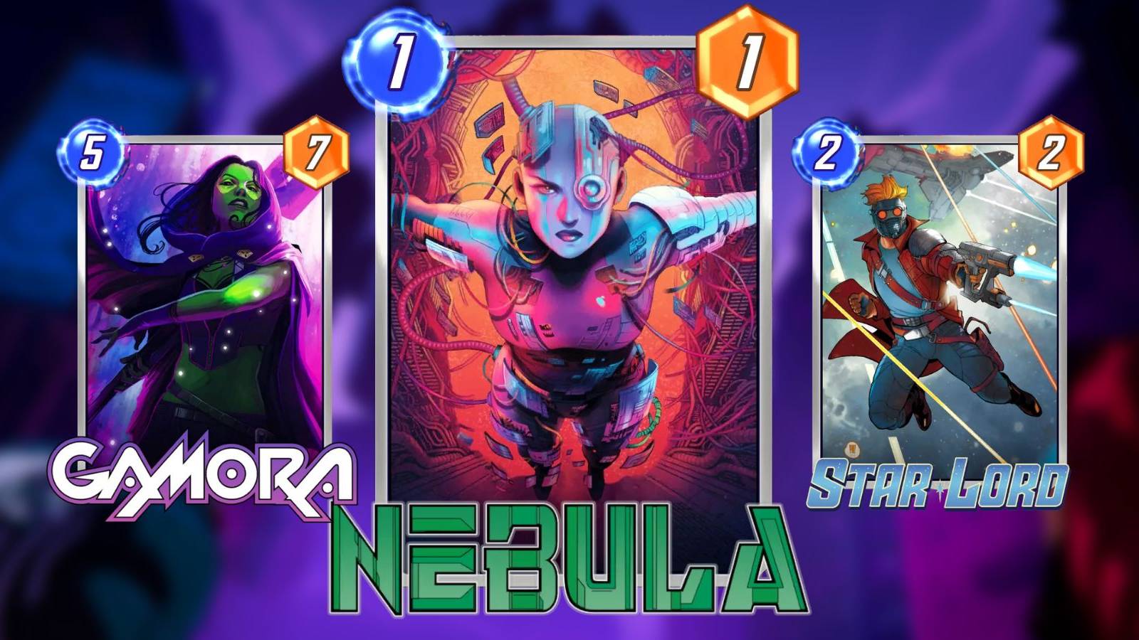 image showing nebula alongside gamora and star-lord in marvel snap.