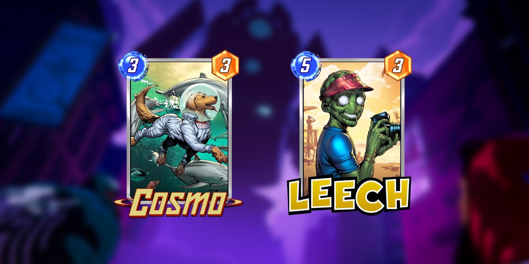 image showing leech and cosmo as best counters for silver surfer in marvel snap.