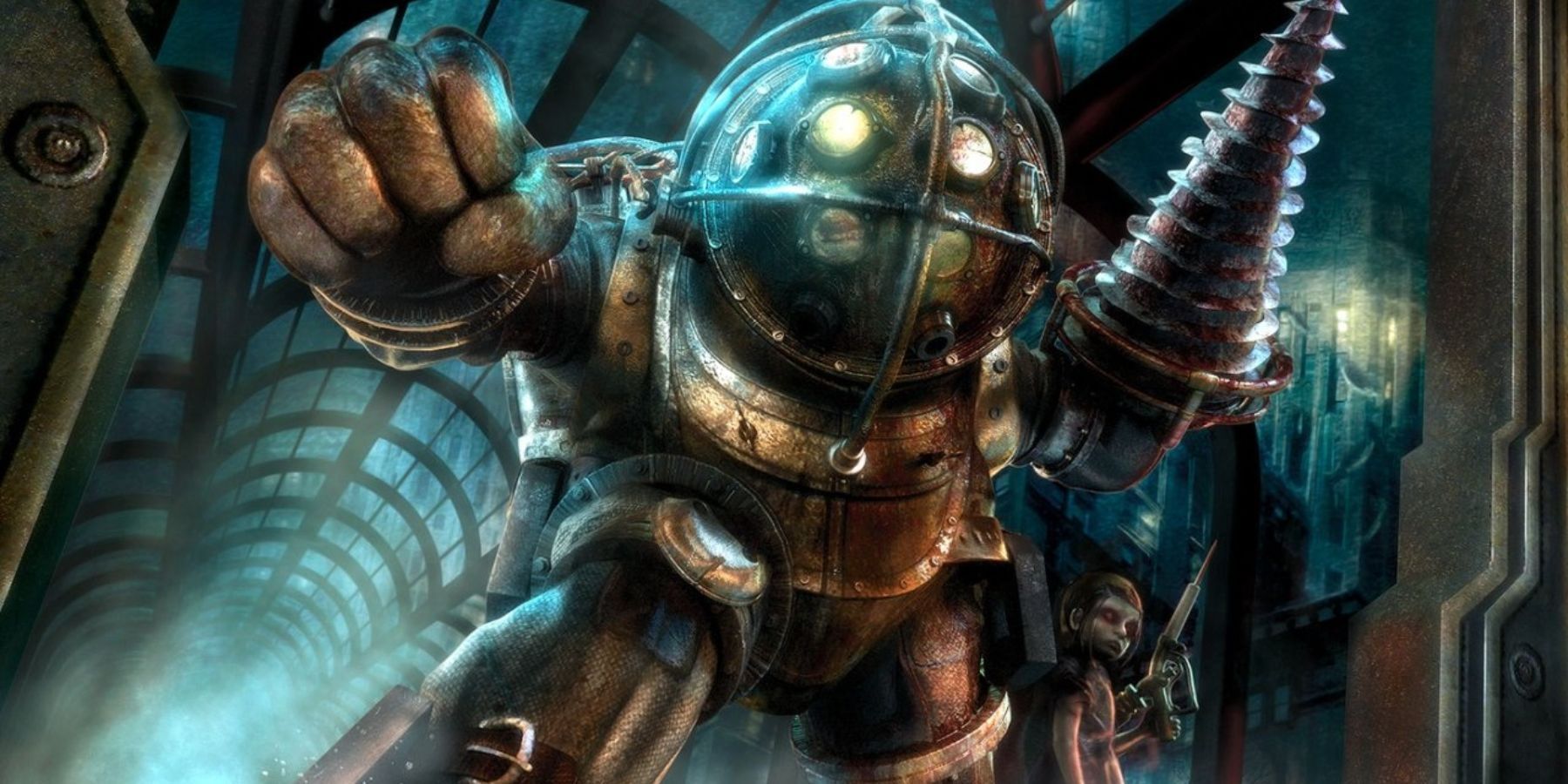 Big Daddy with Little Sister in Bioshock