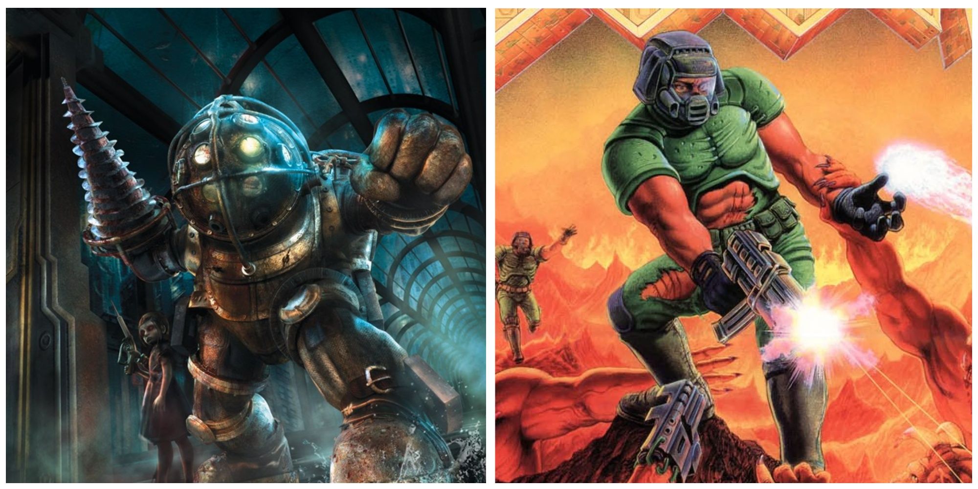 (Left) BioShock cover (Right) DOOM cover