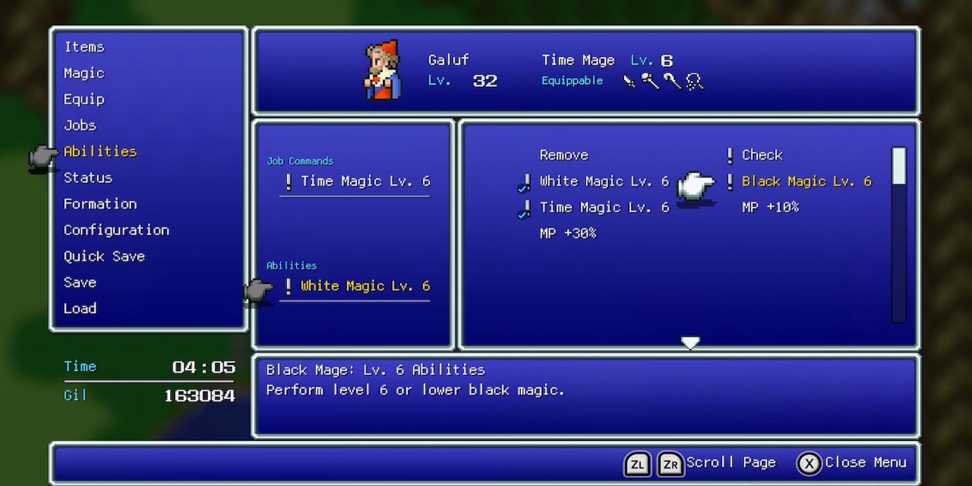 Black Magic ability in Final Fantasy 5