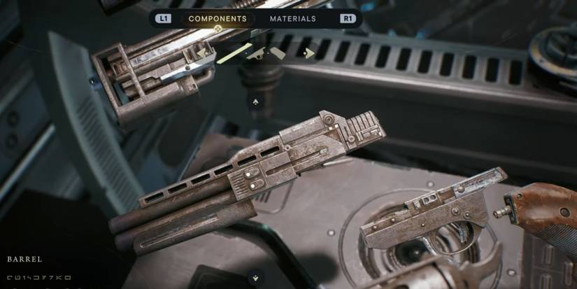 image showing blaster customization in star wars jedi survivor.