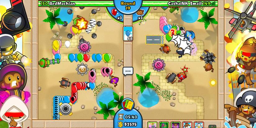 Two players competing in Bloons TD Battles